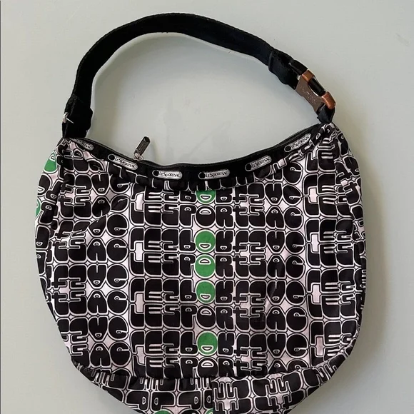 LeSportsac Black and Green Graphic Classic Hobo Bag - Picture 3 of 7
